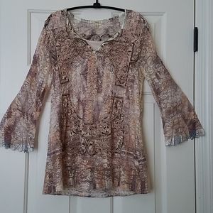 Reba Stud Embellished Burnout Top